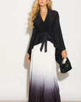 Full pleated Kimono sleeves cardigan top and tie dye print