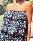 Leaf Print Playsuits (Black)