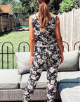 Floral print tassel top and trousers suits