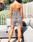 Textile print all over Cotton Playsuit in black color