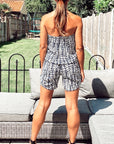 Textile print all over Cotton Playsuit in blur color