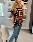 Multi striped print Oversized Top