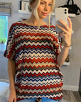 Multi striped print Oversized Top