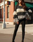 Cosy Knit Multi layer tassel jumper in Grey color