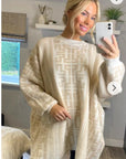 Fine knit oversized jumper with monogrammed pattern design in Pink and White