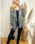 Black & Grey Waterfall Cardigans