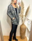 Black & Grey Waterfall Cardigans