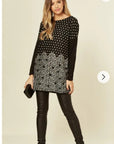 Sweet Heart polka dot print oversized jumper top