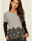 Sweet Heart polka dot print oversized jumper top