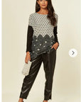Sweet Heart polka dot print oversized jumper top