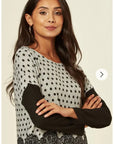 Sweet Heart polka dot print oversized jumper top