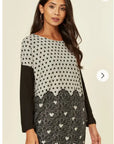 Sweet Heart polka dot print oversized jumper top