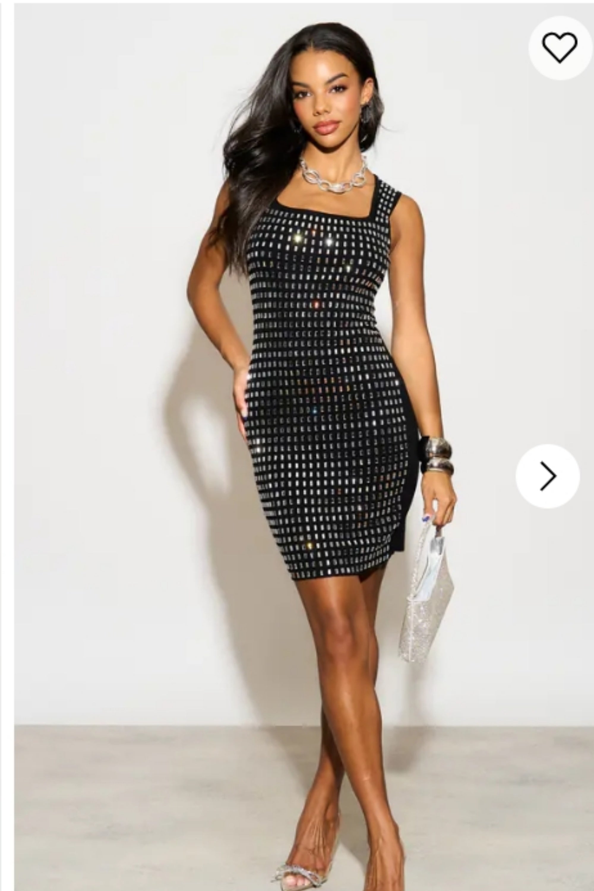 mini dress with diamonds Diamond Sequin Mini Dress in Black – CYLONDON