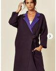 Double-sided wool blend jacket coat (Purple)