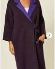 Double-sided wool blend jacket coat (Purple)