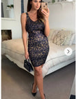 Trendy animal leopard print bodycon party dress