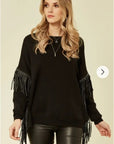 Leather Tassel Jumper