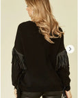 Leather Tassel Jumper