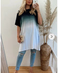 Tie dye Cotton Long top (Black)