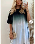 Tie dye Cotton Long top (Black)
