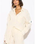 Cotton blend Duben shirt and shorts in relaxed fit co-ords Suits in Cream