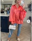 Oversized Sleeves Shirt in Orange colour