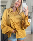 Oversized Sleeves Shirt in Yellow colour