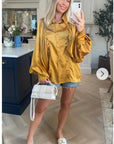 Oversized Sleeves Shirt in Yellow colour