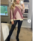 Pink metallic effect stripe design jumper