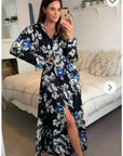 Floral print shirt dress