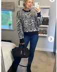 Soft knit Zebra print Jumper in Black