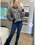 Soft knit Zebra print Jumper in Black