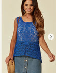 Floral Pattern Crochet Vest Top