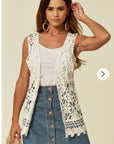 Floral Pattern Crochet Cardigan (73A)