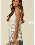 Floral Pattern Crochet Cardigan (73A)