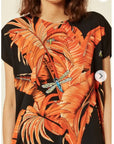 Coconut tree leaves print Top