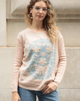 Floral & Pearl Embellished Knitted Jumper