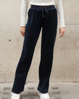Velour Jogging Pants in Navy Blue