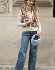 Faux Fur Jacket In Animal Print