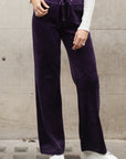 Velour Jogging Pants in Purple