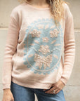 Floral & Pearl Embellished Knitted Jumper