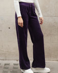 Velour Jogging Pants in Purple
