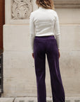 Velour Jogging Pants in Purple