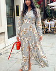 Floral print shirt dress