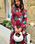 Floral print shirt dress