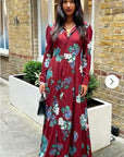 Floral print shirt dress