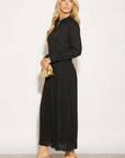 Full pleated maxi dress (Black)