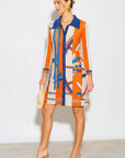 Equestrian Chain Print Shirt Dress