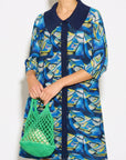 Abstract Portrait Print Shirt Dress