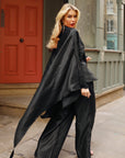 Cape-Sleeve Shirt & Wide-Leg Trouser Co-Ord In Black